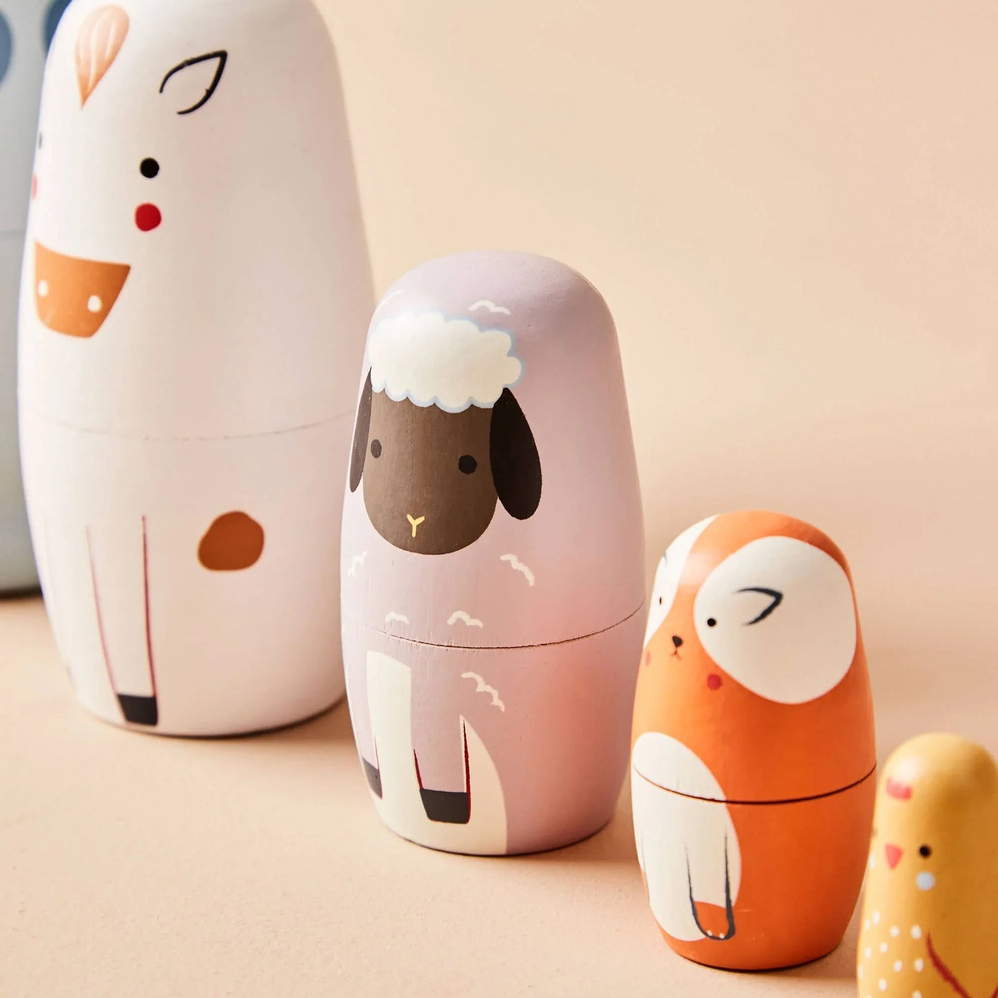 Just Bee Kids Farm Animal Wooden Nesting Dolls